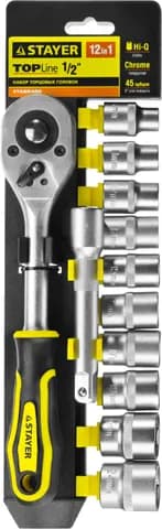 STAYER RSS 12L, 12 предм., (1/2″), набор торцовых головок (27750-H12)