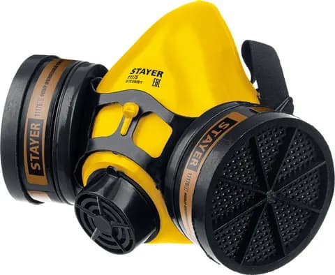 STAYER HF-6000, два фильтра A1 в комплекте, респиратор противогазовый, Professional (11175)