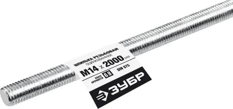 ЗУБР DIN 975, кл. пр. 6.8, М14 x 2000 мм, резьбовая шпилька, 1 шт, Профессионал (30336-14-2)