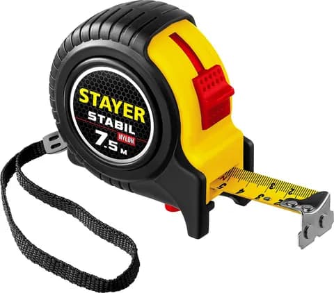 STAYER Stabil, 7.5 м х 25 мм, рулетка, Professional (34131-075)