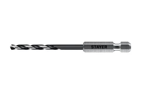 STAYER НЕХ-1/4″, d 4.5 х 103 мм, сверло по металлу для винтовёртов и шуруповертов IMPACT READY (29603-4.5)