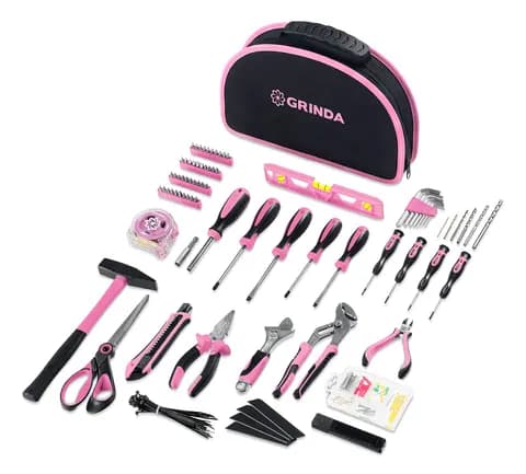 GRINDA Pink Tools 165 предм, универсальный набор инструмента (22109)