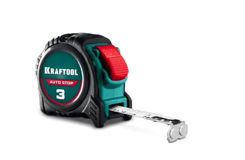 KRAFTOOL AutoStop 3м х 16мм, профессиональная рулетка с автостопом (3412-3-16)