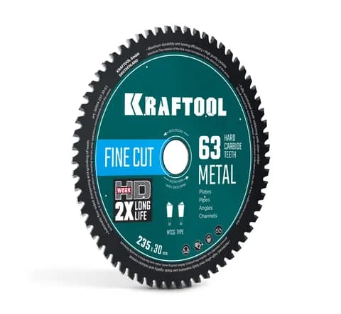 KRAFTOOL Metal Cut 235 х 30 мм, 63Т, диск пильный по металлу и стали (36954-235-30-63)