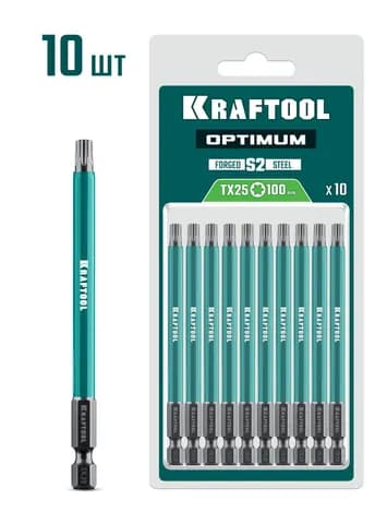 KRAFTOOL OPTIMUM TX 25, 100 мм, 10 шт, биты (26126-25-100-S10)
