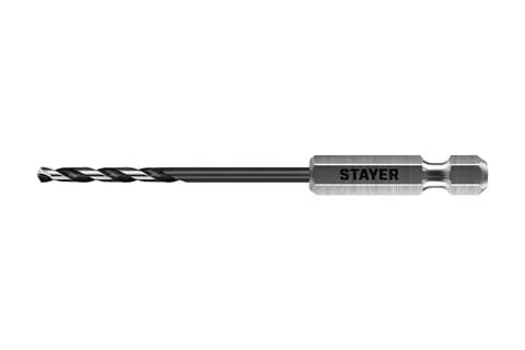 STAYER НЕХ-1/4″, d 2.5 х 79 мм, сверло по металлу для винтовёртов и шуруповертов IMPACT READY (29603-2.5)