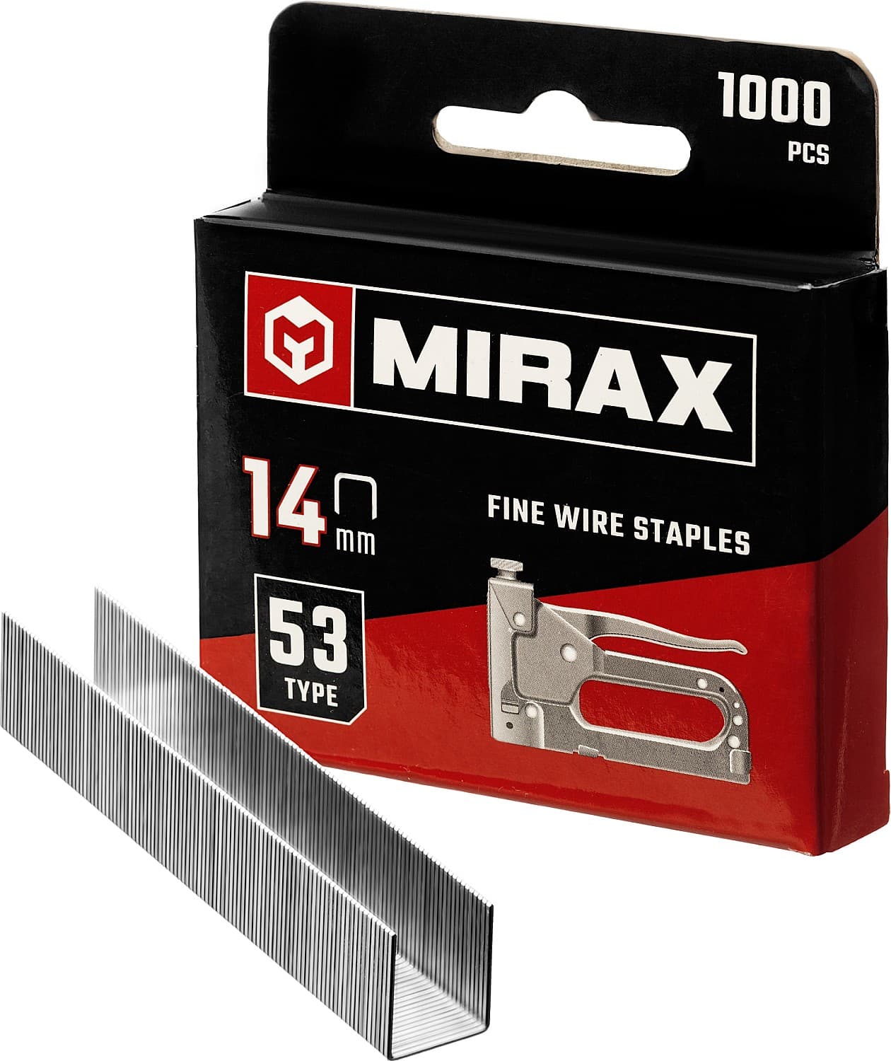 MIRAX скобы тип 53 (A/10/JT21), 14 мм, калибр 23GA. 1000 шт (3153-14)