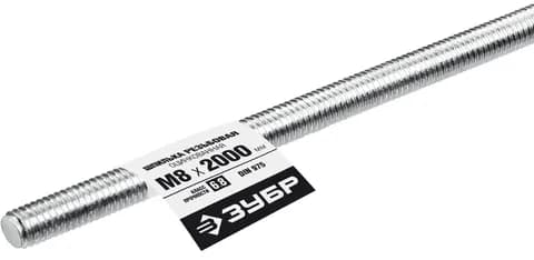 ЗУБР DIN 975, кл. пр. 6.8, М8 x 2000 мм, резьбовая шпилька, 1 шт, Профессионал (30336-08-2)