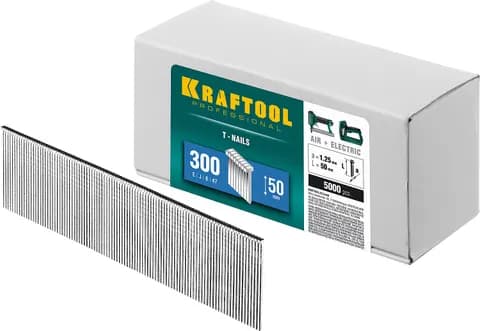 KRAFTOOL гвозди тип 300 (47/J/ F), 50 мм, калибр 18GA. 5000 шт (31785-50)