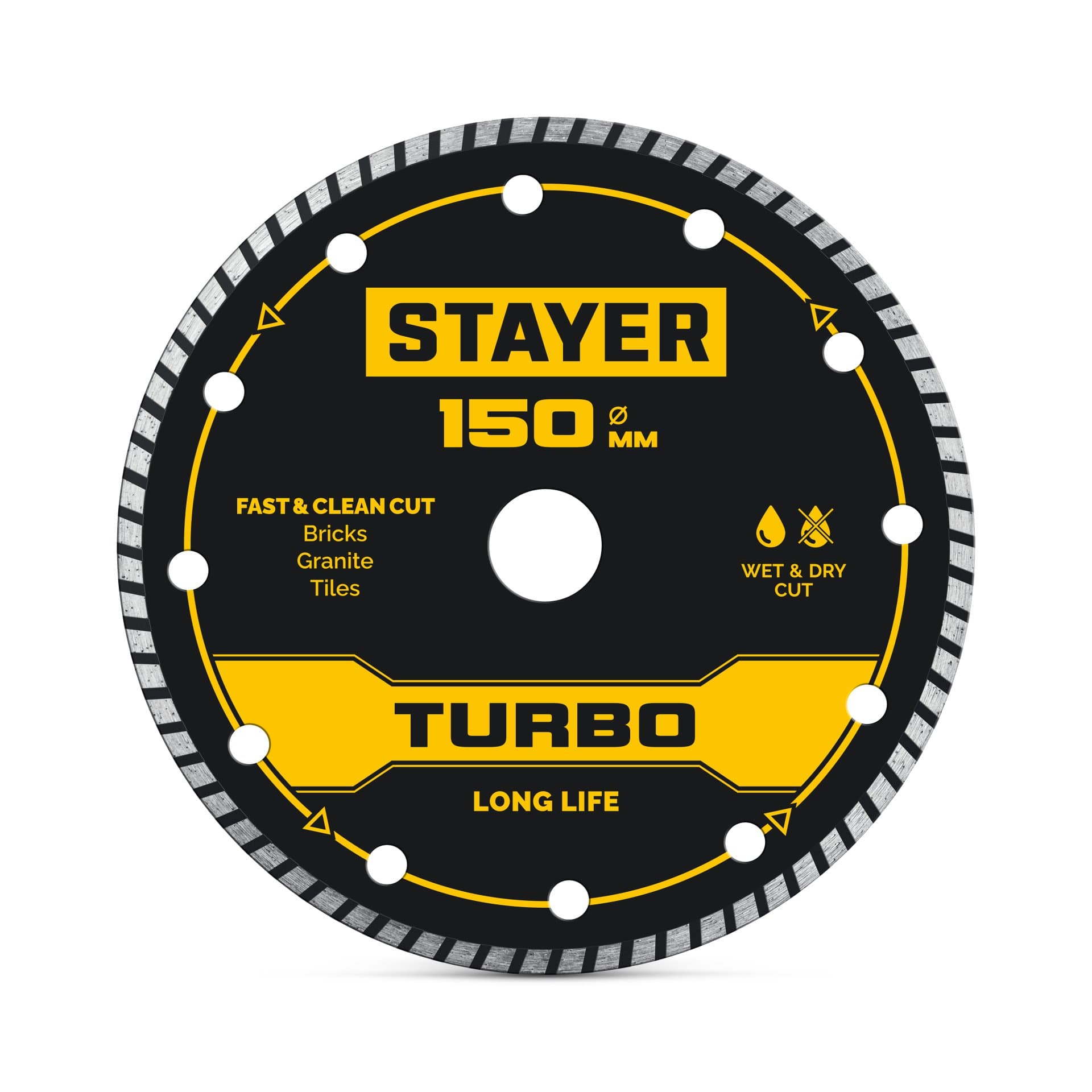 STAYER TURBO 150 мм (22.2 х 7 х 2.4 мм), сегментированный алмазный диск (3662-150)