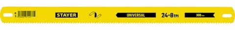 STAYER Universal, 8 + 24 TPI, 25 х 300 мм, 1 шт, коробка 50 шт, универсальное двустороннее широкое полотно по дереву и металлу (1591)