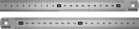 STAYER длина 0.2 м, нержавеющая линейка, Professional (3427-020)