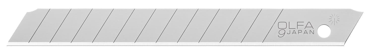 OLFA 9 мм, 10 шт, в пластиковом кейсе, сегментированные лезвия (OL-ASB-10)