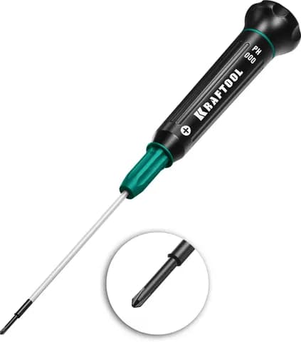 KRAFTOOL Precision PH000, отвертка для точных работ (25682-000)