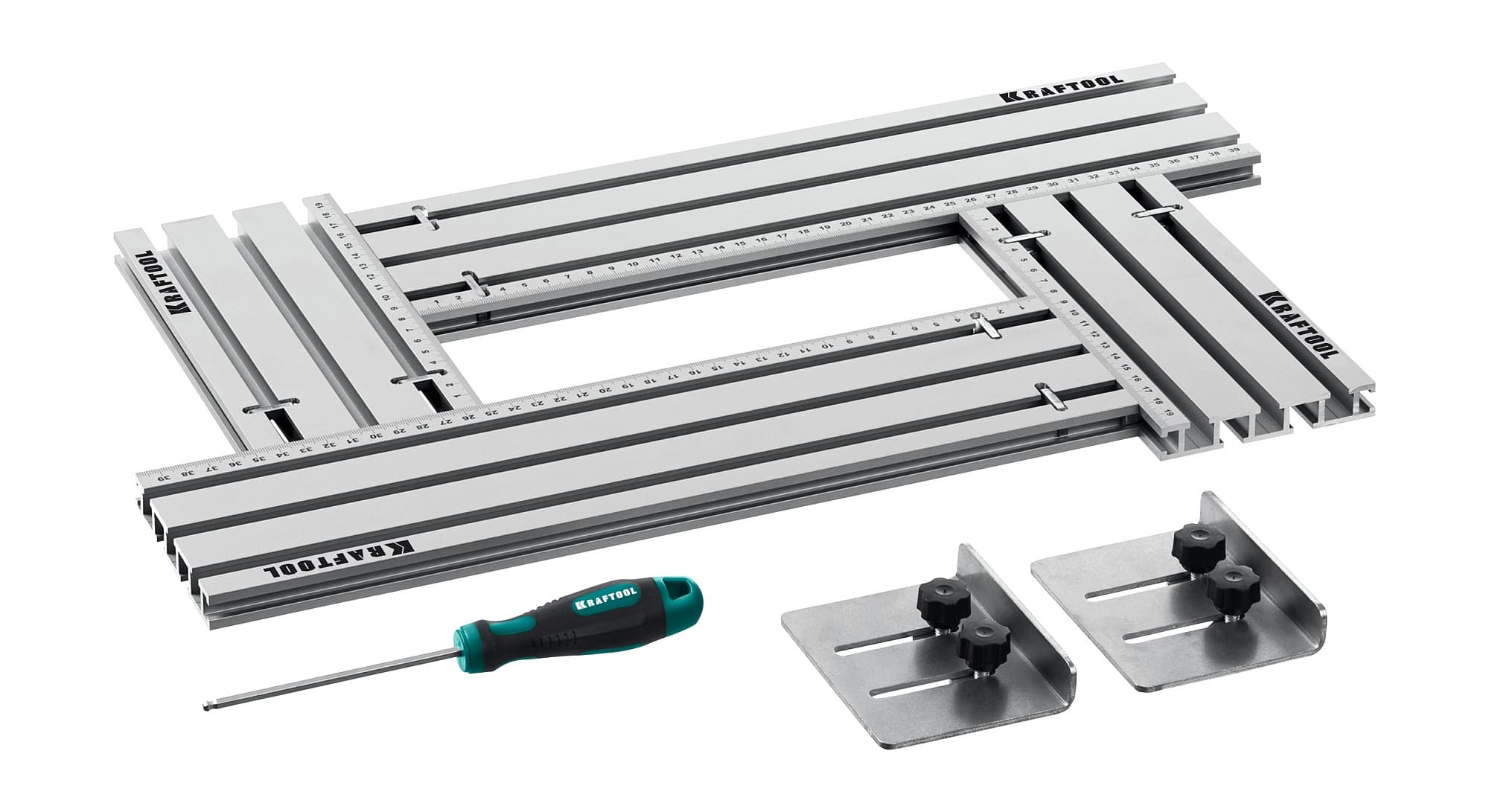 KRAFTOOL KRAFTFLEX MFS-200-400 мм, 4шт, Шаблон фрезерный в комплекте с 2 упорами (32807)