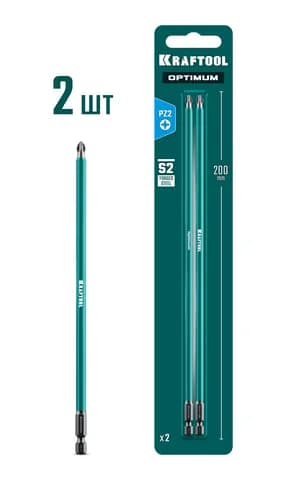 KRAFTOOL OPTIMUM PZ 2, 200 мм, 2 шт, биты (26124-2-200-2)