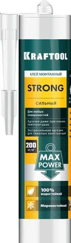 KRAFTOOL STRONG, 310 мл, белый, суперсильный монтажный клей (41343)