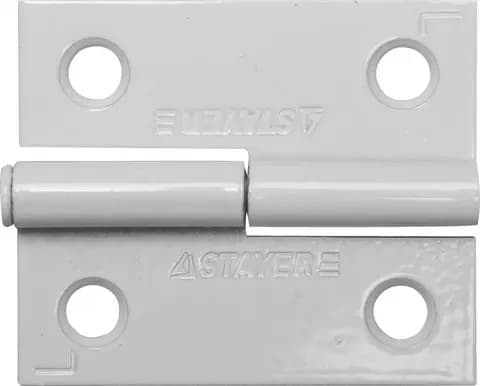 STAYER 50 x 43 x 1.8 мм, разъемная, левая, цвет белый, карточная петля (37613-50-2L)