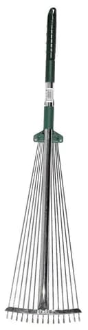 RACO R744, длина 790-1240 мм, ширина 175-550 мм, с телескопическим черенком, 15 зубцов, регулируемые веерные грабли (4231-53/744)