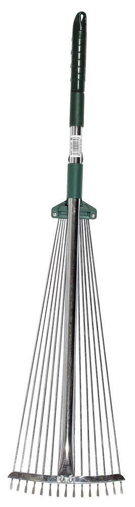 RACO R744, длина 790-1240 мм, ширина 175-550 мм, с телескопическим черенком, 15 зубцов, регулируемые веерные грабли (4231-53/744)