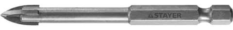 STAYER 6 мм, 4х кромка, HEX 1/4, Сверло по стеклу и кафелю (2985-06)