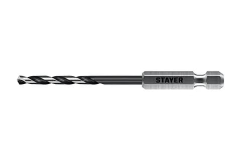 STAYER НЕХ-1/4″, d 3.5 х 93 мм, сверло по металлу для винтовёртов и шуруповертов IMPACT READY (29603-3.5)