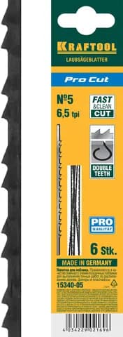 KRAFTOOL Pro Cut, 130 мм, 6 шт, полотна для лобзика (15340-05)