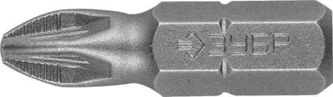 ЗУБР 2 шт, PZ2, 25 мм, кованые биты (26003-2-25-2)