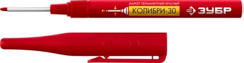 ЗУБР Колибри-30 красный, наконечник L 30 мм, d 3.0 мм, перманентный маркер для отверстий (06338-3)