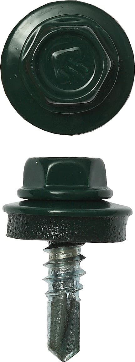 ЗУБР СКМ 6005, 19 х 5.5 мм, зелёный насыщ., 500 шт (2,22 кг.), кровельный саморез, Профессионал (4-300315-55-019-6005)