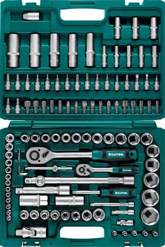 KRAFTOOL X-Drive 108, 108 предм., (1/2″+3/8″+1/4″), универсальный набор инструмента (27888-H108)