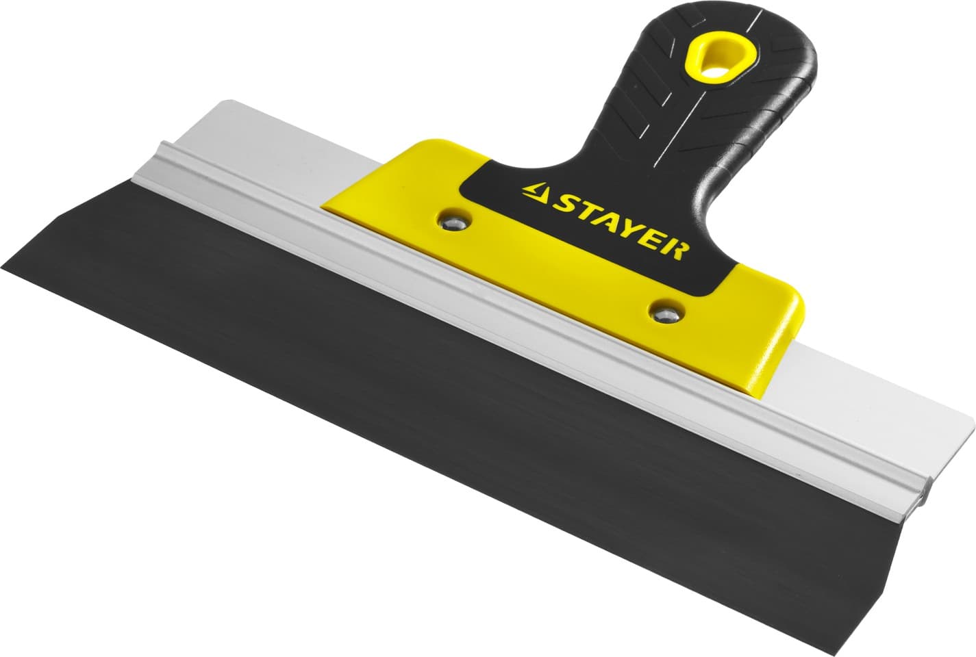 STAYER PROFlat, 250 мм, алюминиевая направляющая, двухкомпонентная ручка, анодированный фасадный шпатель (10045-25)