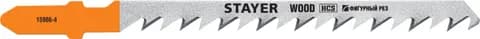 STAYER T244D, 2 шт, 75 мм / 4 мм, T-хвост., HCS сталь, фигурный рез по дереву/ДСП, полотна для лобзика, Professional (15986-4)