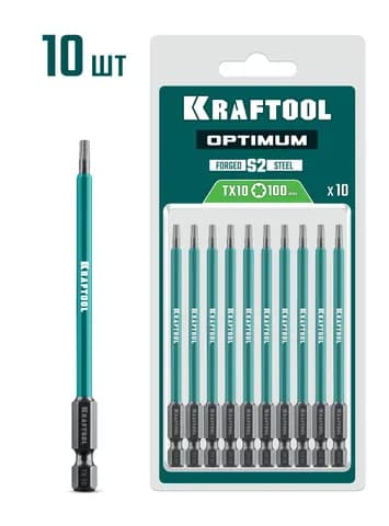 KRAFTOOL OPTIMUM TX 10, 100 мм, 10 шт, биты (26126-10-100-S10)