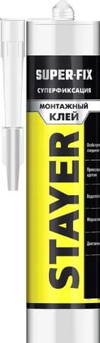 STAYER SUPER FIX, 280 мл, белый, суперсильный монтажный клей, Professional (41323)