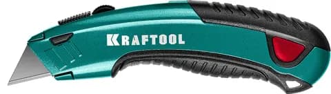 KRAFTOOL с автостопом, 2 лезвия, универсальный нож (09241)