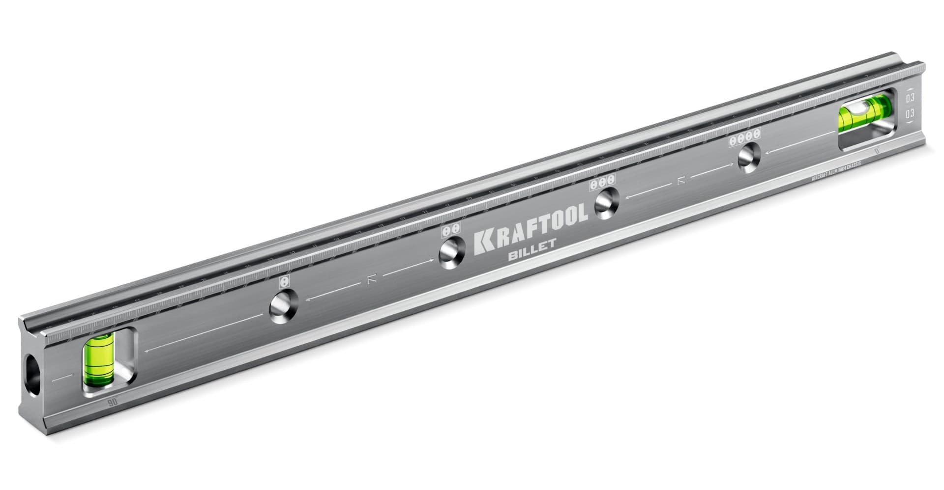 KRAFTOOL BILLET-40, 400 мм, точность 0.3 мм/м, 2 глазка, брусковый уровень электрика (34792)