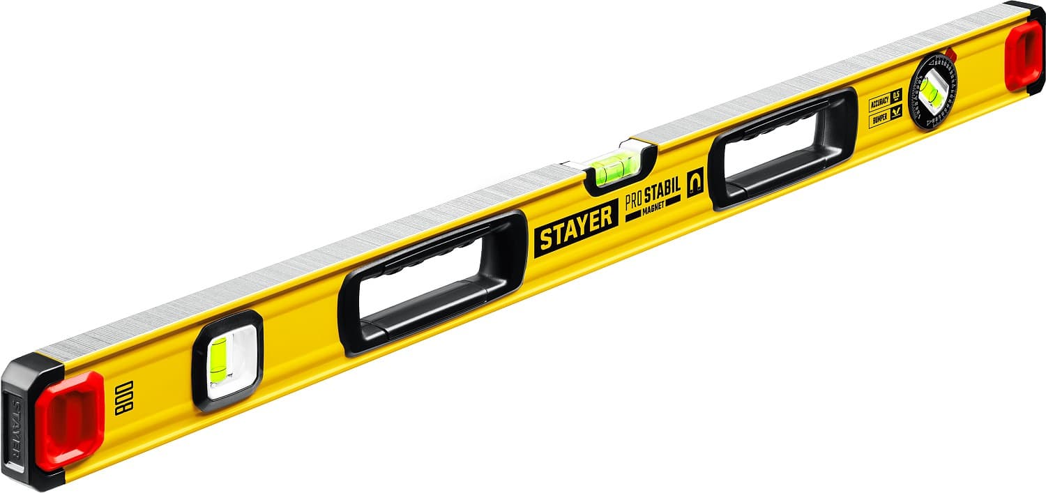 STAYER PRO STABIL, 800 мм, усиленный профиль, магнитный уровень с поворотным глазком, Professional (3480-080)