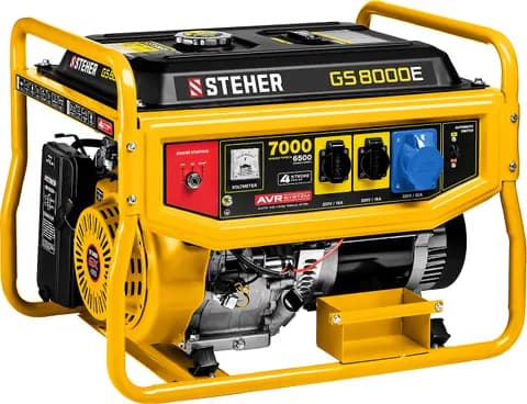 STEHER 7000 Вт, бензиновый генератор с электростартером (GS-8000E)