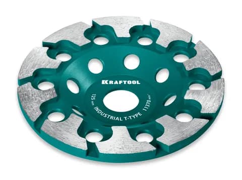 KRAFTOOL T-Type d 125 мм, сегментная алмазная чашка, INDUSTRIAL (33446-125)