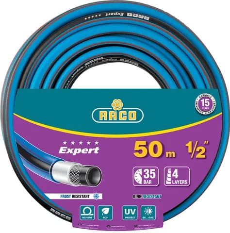RACO EXPERT, 1/2″, 50 м, 35 атм, четырёхслойный, армированный, поливочный шланг (40302-1/2-50)