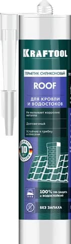 KRAFTOOL ROOF, 300 мл, прозрачный, кровельный силиконовый герметик (41258-2)
