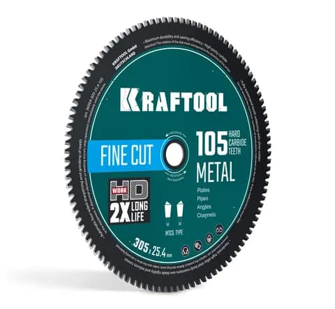 KRAFTOOL Metal Cut 305 х 25.4 мм, 105Т, диск пильный по металлу и стали (36954-305-25.4-105)