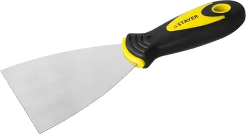 STAYER HERCULES 100 мм, L-образное профилированное полотно, двухкомпонентная ручка, нержавеющий шпатель (10041-10)