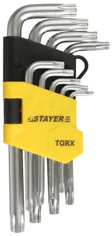 STAYER HERCULES TORX, 9 шт, набор коротких ключей TORX (2743-H9)