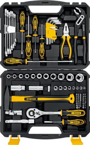 STAYER UNIVERSAL 83, 83 предм., (1/2″+ 1/4″), универсальный набор инструмента, Professional (27710-H83)