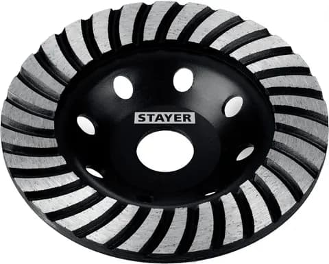 STAYER Турбо, d 125 мм, сегментированная алмазная шлифовальная чашка (33380-125)