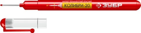 ЗУБР Колибри-20 красный, наконечник L 20 мм, ᴓ 2 мм, перманентный маркер для отверстийл (06328-3)