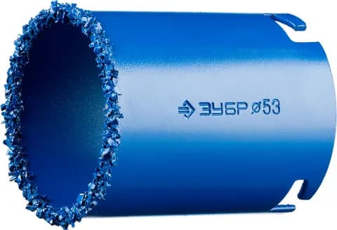 ЗУБР 53 мм, L 55 мм, карбид вольфрама, коронка кольцевая, Профессионал (33350-53)