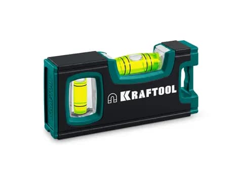 KRAFTOOL KOMPAKT-100, 100 мм, усиленный профиль, глазок из ударопрочного акрила, компактный магнитный уровень (34580)